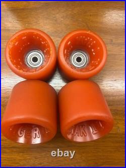 Vintage 1970's Skateboard Tiger Trak IV Orange Wheels Japan Bearings Oversized