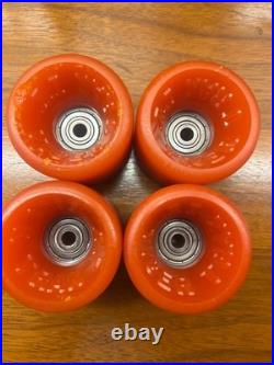 Vintage 1970's Skateboard Tiger Trak IV Orange Wheels Japan Bearings Oversized