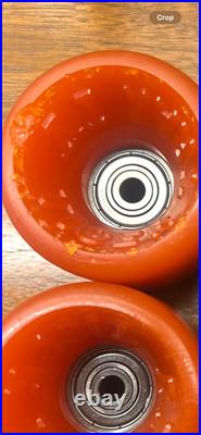 Vintage 1970's Skateboard Tiger Trak IV Orange Wheels Japan Bearings Oversized