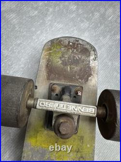 Vintage 1970s Aluminum Metal Deck SKATEBOARD with Bennett Pro Trucks & wheels