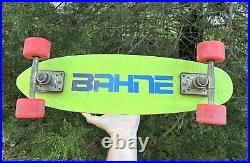 Vintage 1970s BAHNE Lime Green 24 fiberglass skateboard