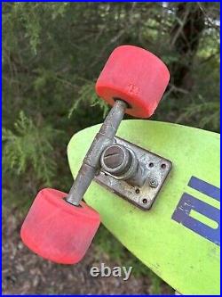 Vintage 1970s BAHNE Lime Green 24 fiberglass skateboard