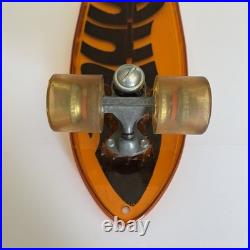Vintage 1970s SHARK Skateboard Amber Orange Transparent Original Tag Challenger