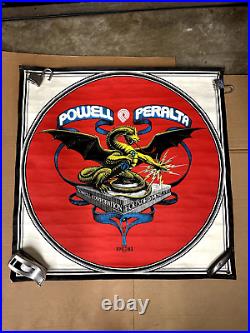 Vintage 1980's Powell Peralta Skateboard Banner. Caballero Dragon