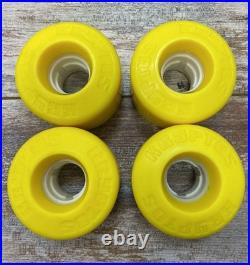 Vintage 1980s Kryptos Skateboard Wheels Set Of 4 Yellow White Kryptonics Nos