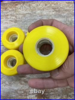 Vintage 1980s Kryptos Skateboard Wheels Set Of 4 Yellow White Kryptonics Nos