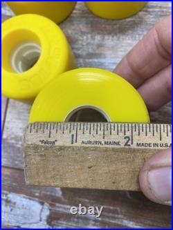 Vintage 1980s Kryptos Skateboard Wheels Set Of 4 Yellow White Kryptonics Nos