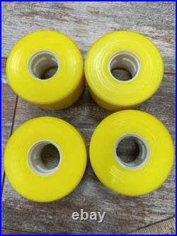 Vintage 1980s Kryptos Skateboard Wheels Set Of 4 Yellow White Kryptonics Nos