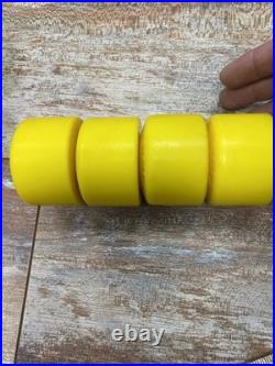 Vintage 1980s Kryptos Skateboard Wheels Set Of 4 Yellow White Kryptonics Nos