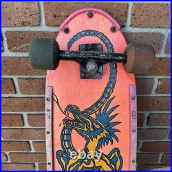 Vintage 1980s NASH Executioner Skateboard Rare Pink Blue Complete Dragon Skulls