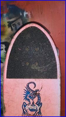 Vintage 1980s NASH Executioner Skateboard Rare Pink Blue Complete Dragon Skulls