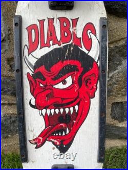 Vintage 1980s OG Variflex Diablo Red Devil White Complete Skateboard 80's