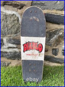 Vintage 1980s OG Variflex Diablo Red Devil White Complete Skateboard 80's