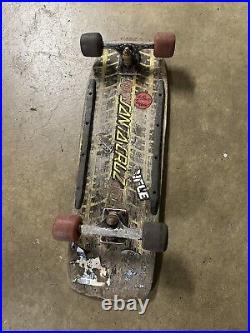 Vintage 1980s Original Santa Cruz Street Skate Thrashed Skateboard Deck