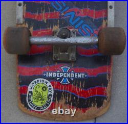 Vintage 1980s Powell Peralta Ripper Skeleton Skateboard with Independent Trucks