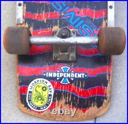 Vintage 1980s Powell Peralta Ripper Skeleton Skateboard with Independent Trucks