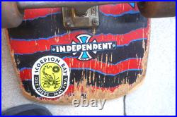 Vintage 1980s Powell Peralta Ripper Skeleton Skateboard with Independent Trucks