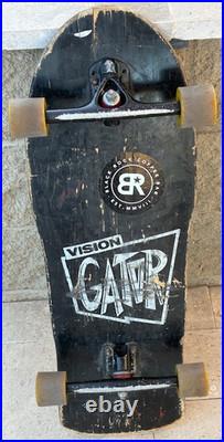 Vintage 1980s Vision Gator Skateboard Black on Black Paris Trucks