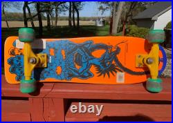 Vintage 1985 NASH Orange DRAGON 30 Executioner Wooden Skateboard Deck & Trucks