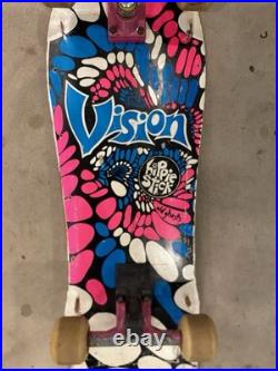 Vintage 1985 Vision Hippie Stick skateboard Gullwing Sims 63 Old Ghosts