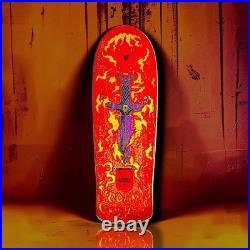 Vintage 1986 Powell Peralta Tommy Guerrero Flaming Dagger Skateboard Deck XT