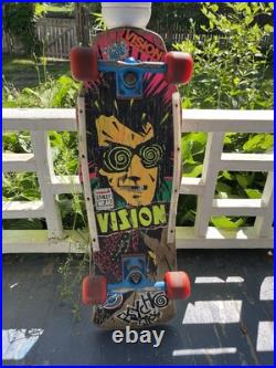Vintage 1986 Vision Psycho Stick Skateboard 30 Inch Gull Wing Super Pro III