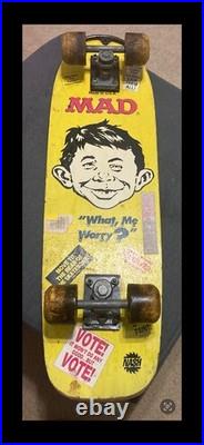 Vintage 1987 Nash Mad Magazine Skateboard Ft. Alfred E. Newman All Wheels Spin