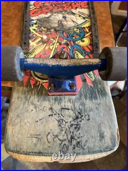 Vintage 1987 Santa Cruz Claus Grabke Exploding Clock Skateboard