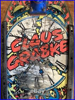 Vintage 1987 Santa Cruz Claus Grabke Exploding Clock Skateboard