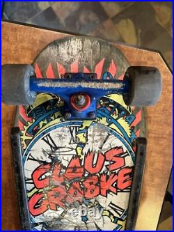 Vintage 1987 Santa Cruz Claus Grabke Exploding Clock Skateboard