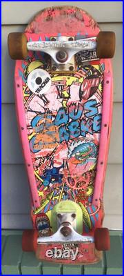 Vintage 1987 Santa Cruz Claus Grabke Exploding Clock Skateboard Skate Complete