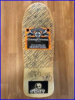 Vintage 1988 Skull Skates Gang Green Skateboard Deck Autographed OG NOS Punk