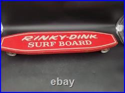 Vintage 60's Rinky-Dink Surf Board with Steel Wheels Skateboard