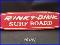 Vintage 60's Rinky-Dink Surf Board with Steel Wheels Skateboard