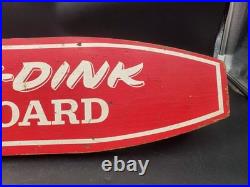 Vintage 60's Rinky-Dink Surf Board with Steel Wheels Skateboard