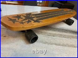 Vintage 60s Nash/Park Wood Wooden Skateboard Deck Stars Starburst Fort Worth TX