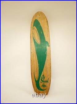 Vintage 60s Nash Shark wood skateboard metal wheels green Vintage 60s Nash Shark wood skateboard metal wheels green