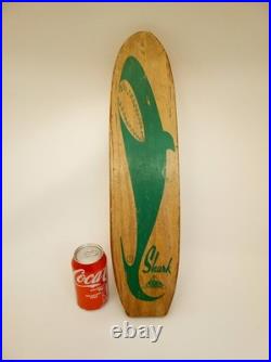 Vintage 60s Nash Shark wood skateboard metal wheels green