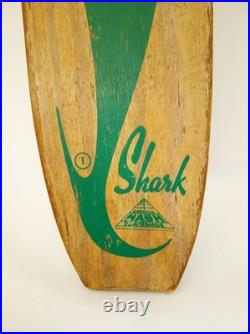 Vintage 60s Nash Shark wood skateboard metal wheels green Vintage 60s Nash Shark wood skateboard metal wheels green