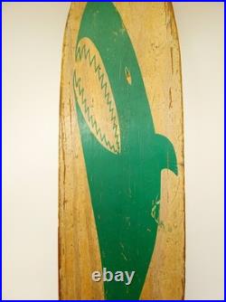 Vintage 60s Nash Shark wood skateboard metal wheels green