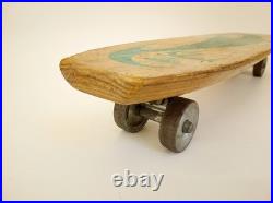Vintage 60s Nash Shark wood skateboard metal wheels green Vintage 60s Nash Shark wood skateboard metal wheels green