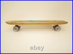 Vintage 60s Nash Shark wood skateboard metal wheels green