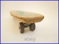 Vintage 60s Nash Shark wood skateboard metal wheels green