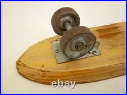 Vintage 60s Nash Shark wood skateboard metal wheels green
