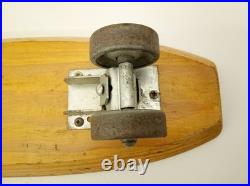Vintage 60s Nash Shark wood skateboard metal wheels green