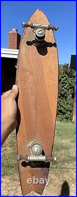 Vintage'60s Wooden Skateboard Long Board So Cal Sidewalk Surfer