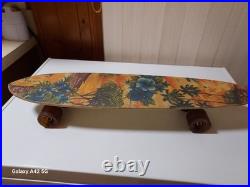 Vintage 70's Mg Fiberglass Works Skateboard Tropical Island Cadillac wheels