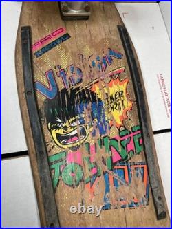 Vintage 80's Vision Johnee Kop, Power Brah! Wood Skateboard / INVADER trucks Vintage 80's Vision Johnee Kop, Power Brah! Wood Skateboard / INVADER trucks
