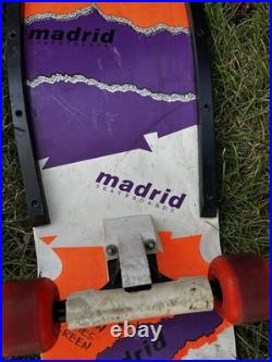 Vintage 80s Madrid Skateboard With Fly Madrid Wheels