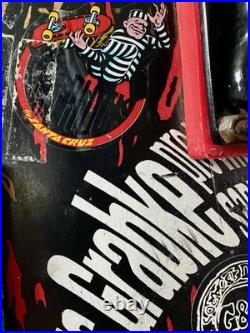 Vintage 80s Santa Cruz Claus Grabke Pro-Model Skateboard COMPLETE OG -WOW